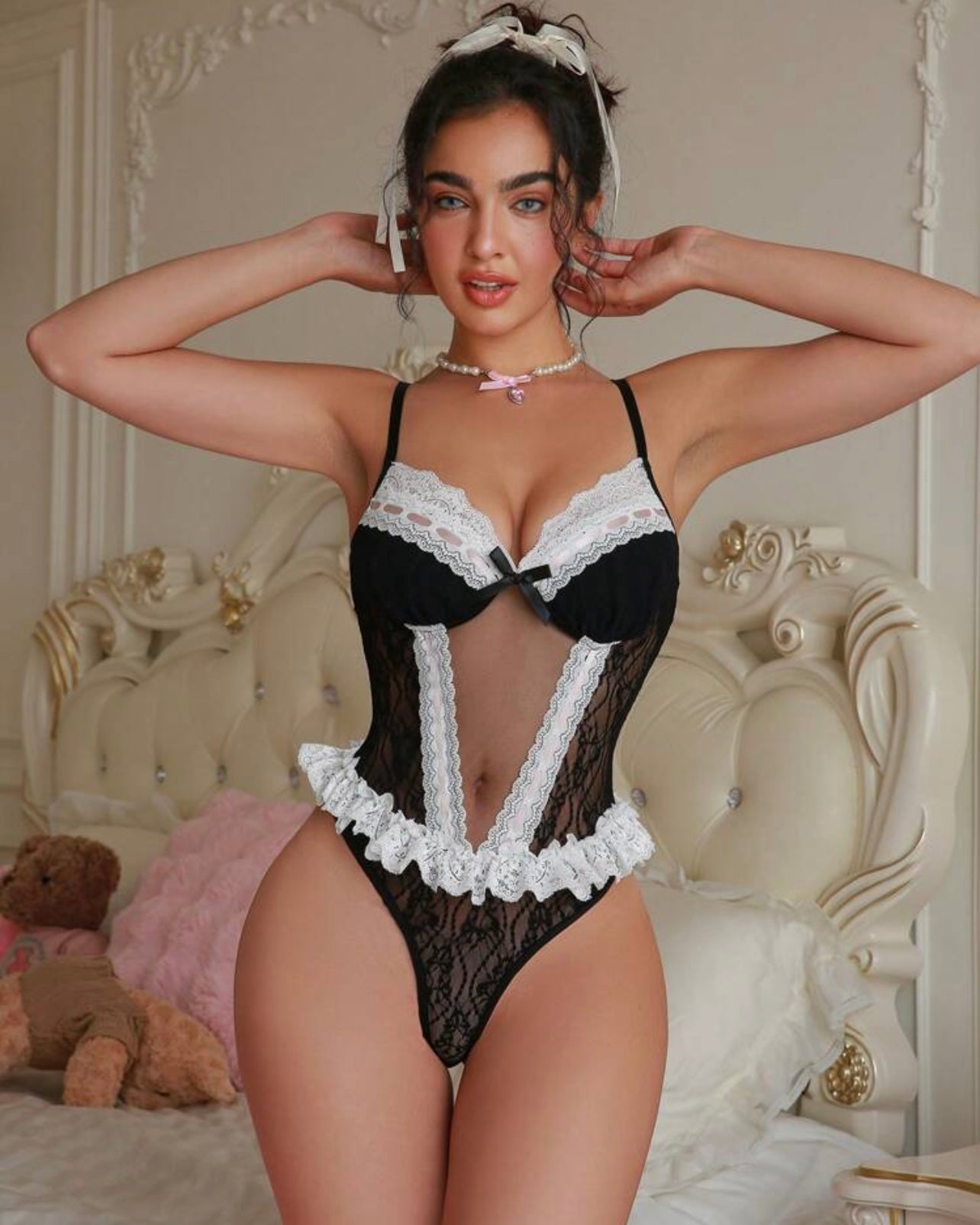 Pretty Doll |Sexy Black Strap Lace Lingerie