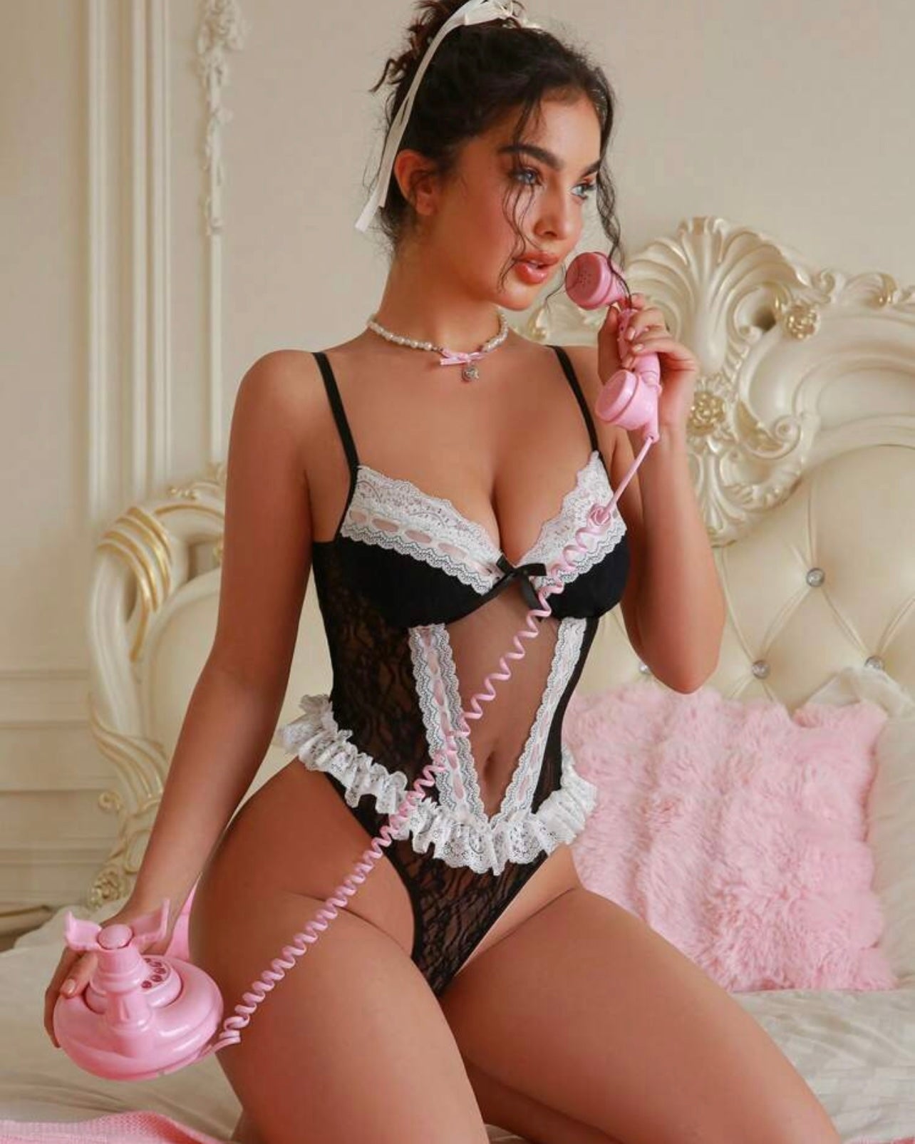 Pretty Doll |Sexy Black Strap Lace Lingerie